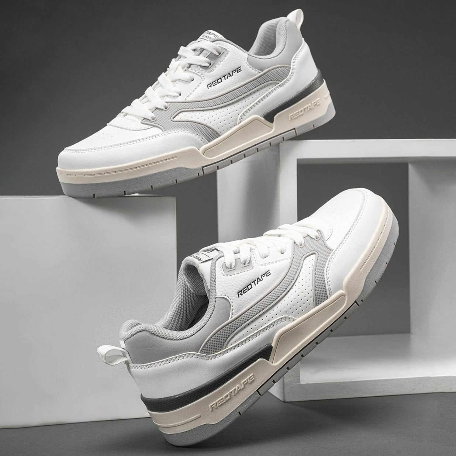 Grey White Casual Sneakers Grey White Casual Sneakers
